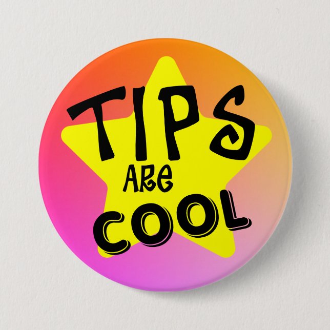 Tips är Coola Warm Färg Button Pin Knapp (Framsida)