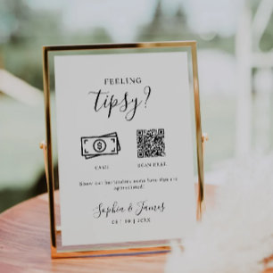 Tips-bartender för minimalistisk modern känsla Tip Inbjudningar