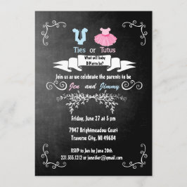 Tips eller Tutus Gender Reveal bjudning Babyskare Inbjudningar