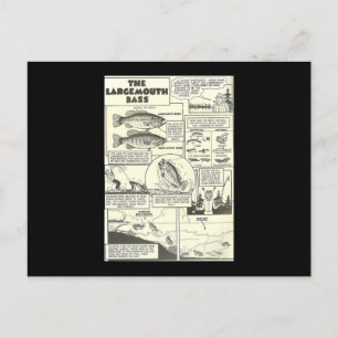 Tips för Tecknaden Bok Bass Baits Cute Vykort