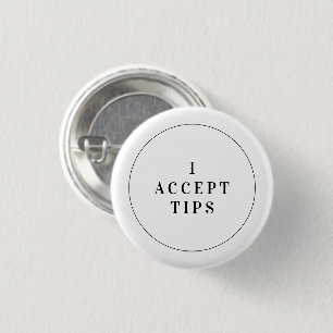 Tips Hospitality Button Tipping Badge Mini Pin Knapp