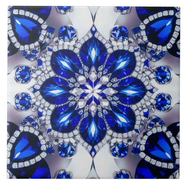 Tips med Blue White Färg modern design Kakelplatta (Framsidan)