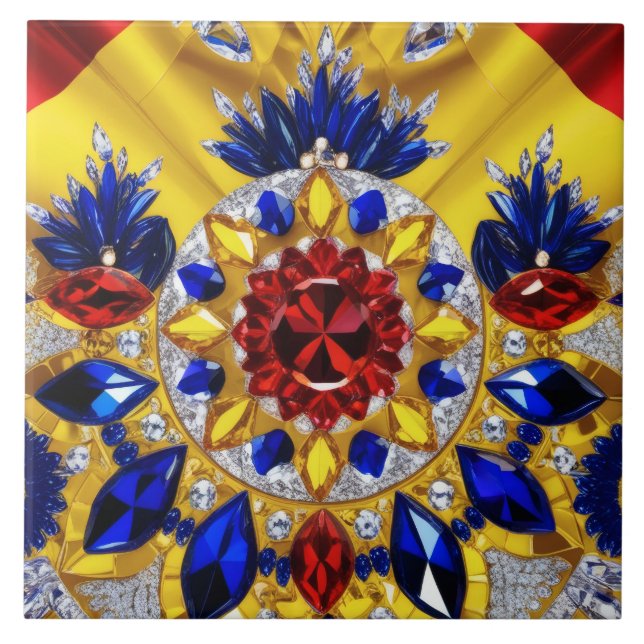 Tips med rumänsk Färg modern design Kakelplatta (Framsidan)