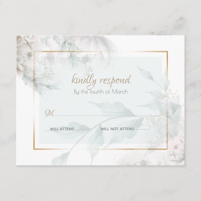 Tips om Färg White Peonies Grönt Foliage Tilläggskort (Framsida)