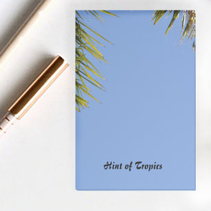 Tips om Tropikarna Handflatan fronds Blå himmel Post-it Block