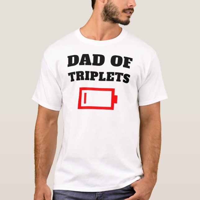 Tipsa Pappa i Triplets Far med Triplet Spädbarn T Shirt (Framsida)