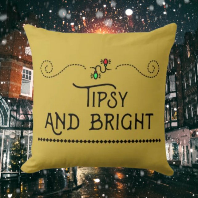 Tipsy and Bright | Festiv jul kastkudde Kudde (Skapare uppladdad)