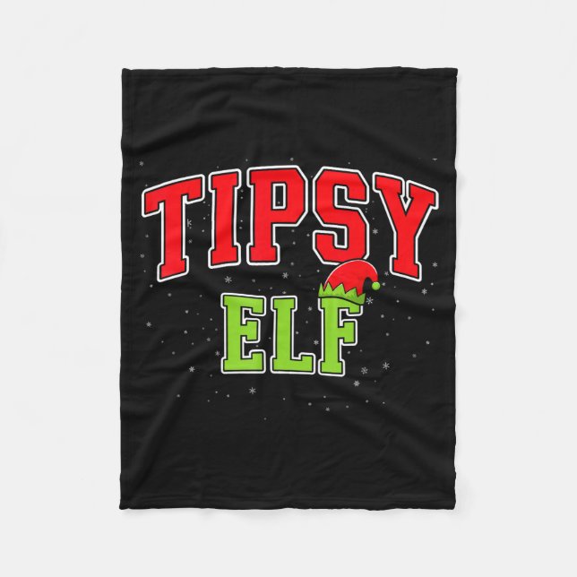 Tipsy Elf Christmas Family Matching Group Xmas  Fleecefilt (Framsidan)