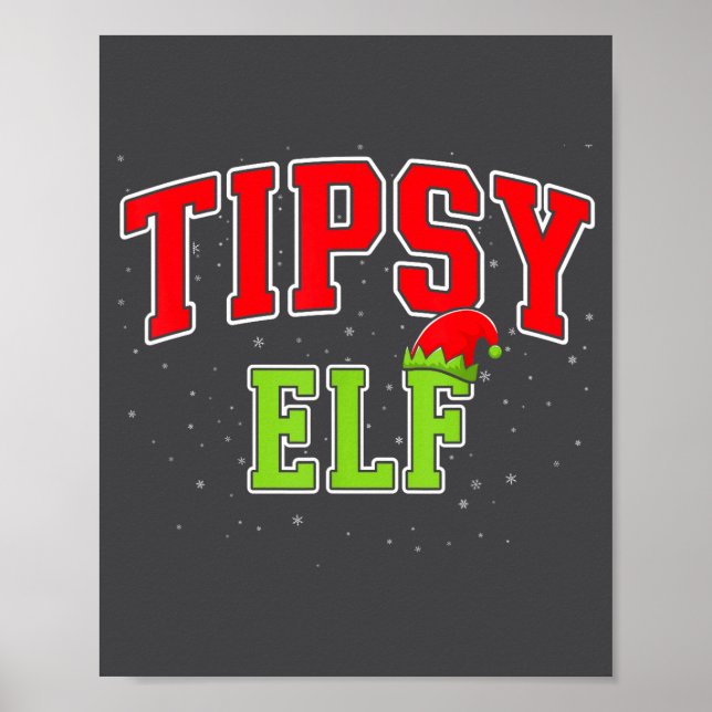 Tipsy Elf Christmas Family Matching Group Xmas  Poster (Framsidan)