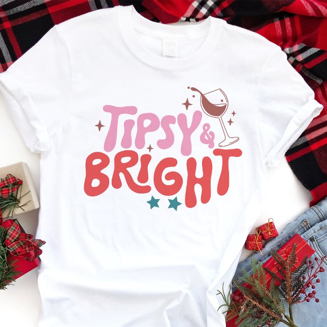 Tipsy och Bright Roligt Juli Julfest T Shirt (Skapare uppladdad)