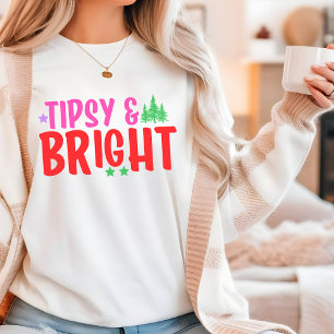 Tipsy och ljus Roligt Modern jul T Shirt