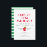 Tipsy och Toasty Jul Dinner-inbjudan Julkort<br><div class="desc">Tipsy och Toasty Jul Dinner-inbjudan</div>