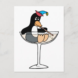Tipsy Penguin Vykort