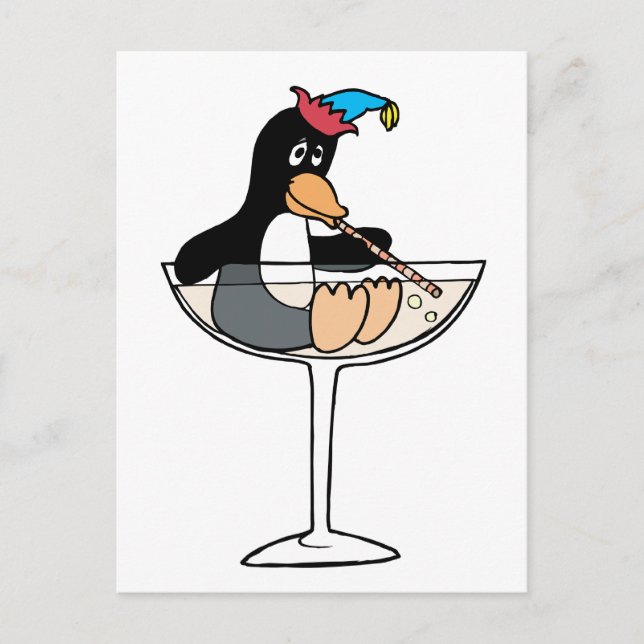 Tipsy Penguin Vykort (Framsida)