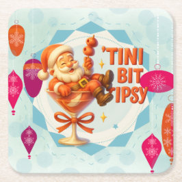 tipsy santa  underlägg papper kvadrat