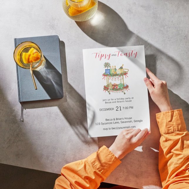 Tipsy & Toasty Red Pub julfest bjudande in Inbjudningar (Skapare uppladdad)