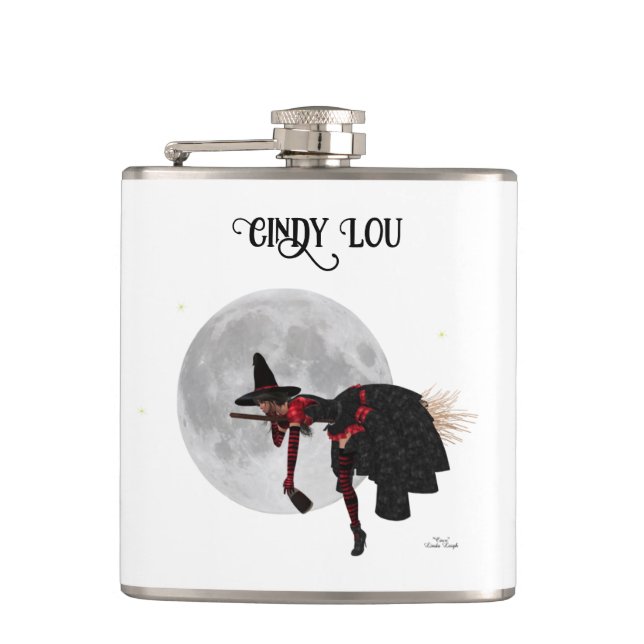 Tipsy Witch på en flygande rumsburk Fickplunta (Framsidan)