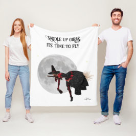 Tipsy Witch på flygande Broom Fleece Blanket