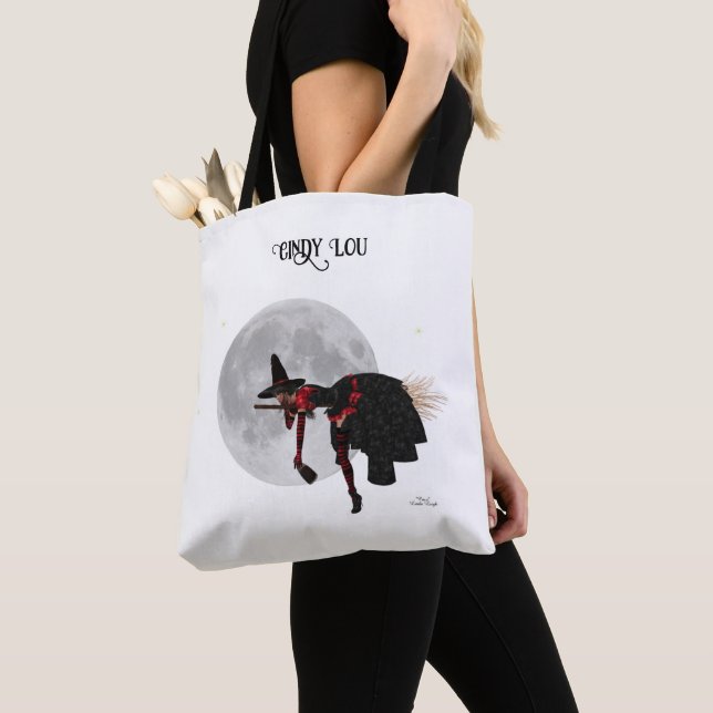 Tipsy Witch på flygande rummets Tote Bag Tygkasse (Närbild)