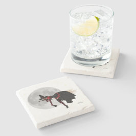 Tipsy Witch på flygande studs Stone Underlägg