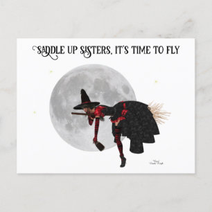 Tipsy Witch på flyget av Broom-vykort Vykort