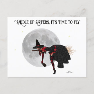 Tipsy Witch på flyget av Broom-vykort Vykort