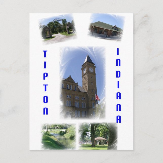 Tipton Indiana Collage Postcard Vykort (Framsida)