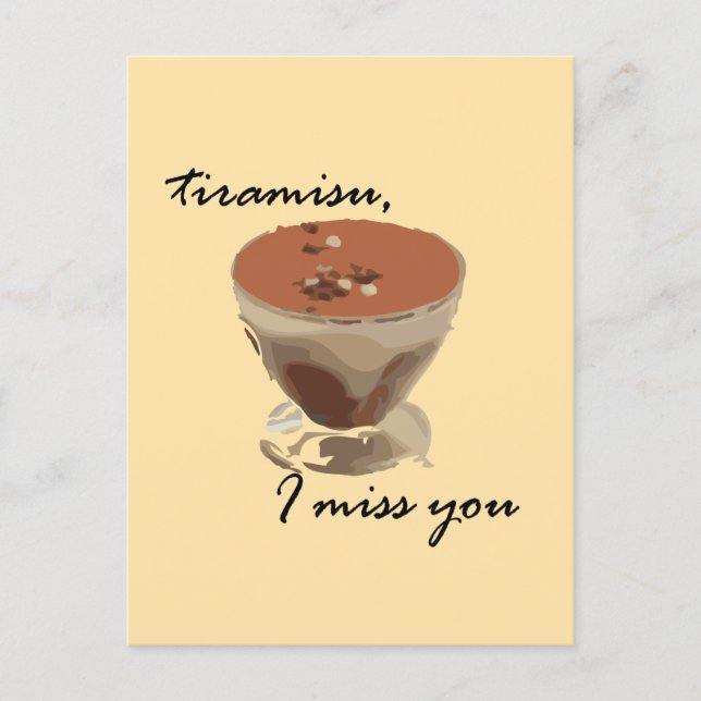 Tiramisu, jag saknar dig vykort (Framsida)