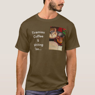 Tiramisu, kaffe och för handstil T-tröja för Tee Shirt