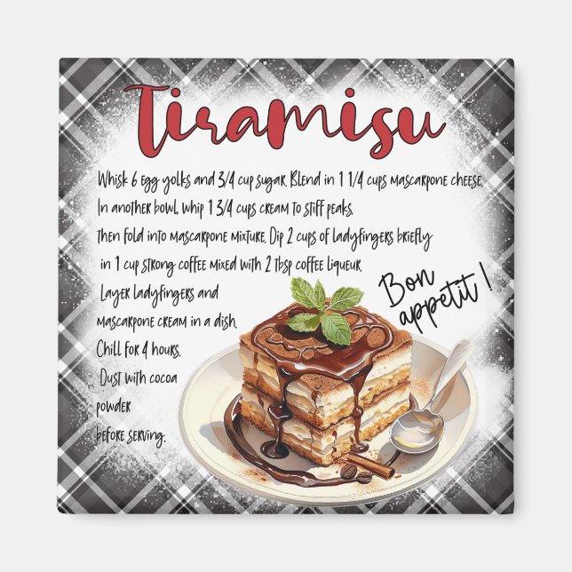 Tiramisu-recept Magnet (Framsidan)