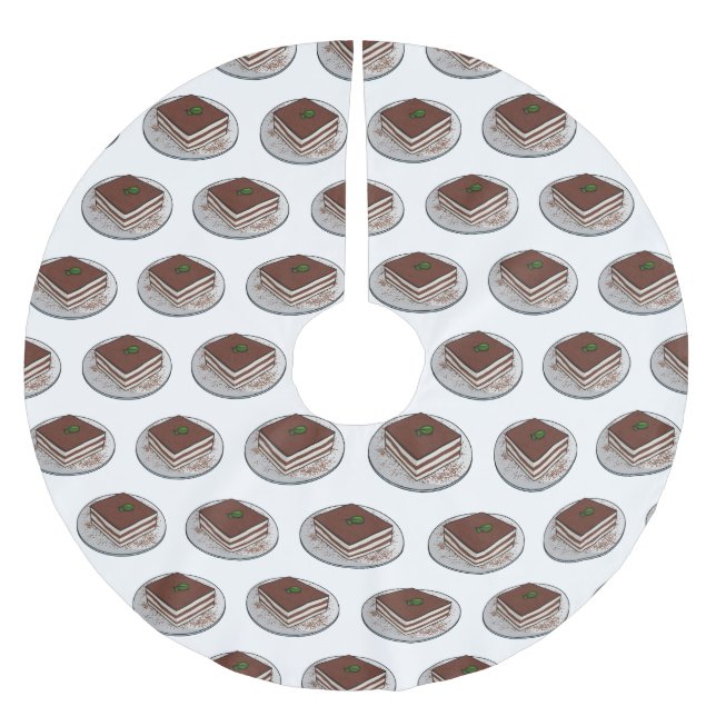 Tiramisu tårta serieillustration  julgransmatta borstad polyester (Framsidan)