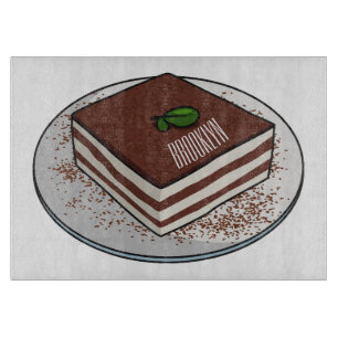 Tiramisu-tårta, tecknad illustration