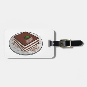 Tiramisu-tårta, tecknad illustration bagagebricka