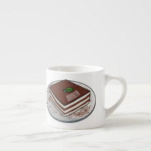 Tiramisu-tårta, tecknad illustration espressomugg