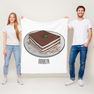 Tiramisu-tårta, tecknad illustration fleecefilt