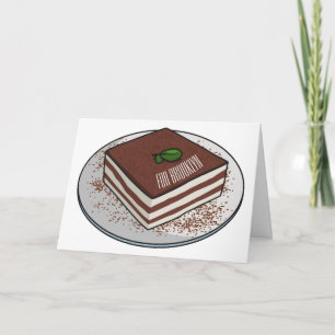 Tiramisu-tårta, tecknad illustration kort