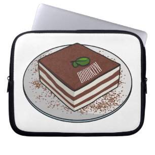 Tiramisu-tårta, tecknad illustration laptop fodral