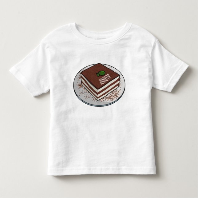 Tiramisu-tårta, tecknad illustration t shirt (Framsida)