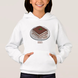 Tiramisu-tårta, tecknad illustration t shirt