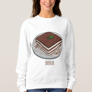 Tiramisu-tårta, tecknad illustration t shirt