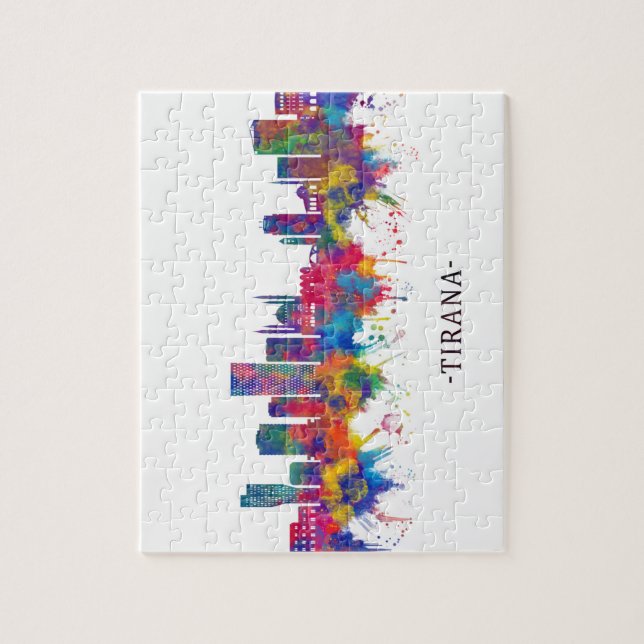 Tirana Albanien Skyline Pussel (Vertikal)