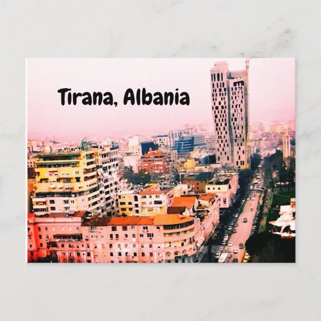 Tirana Albanien vykort (Framsida)