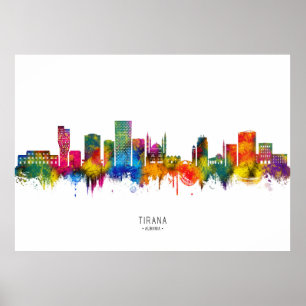 Tirana Albaniens Skyline Poster
