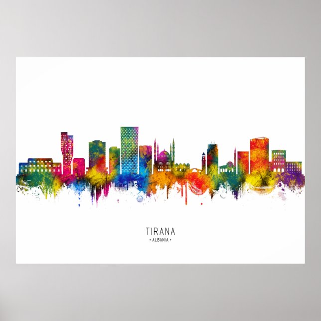 Tirana Albaniens Skyline Poster (Framsidan)