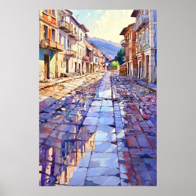 Tirana Old Street Art Print Poster (Framsidan)