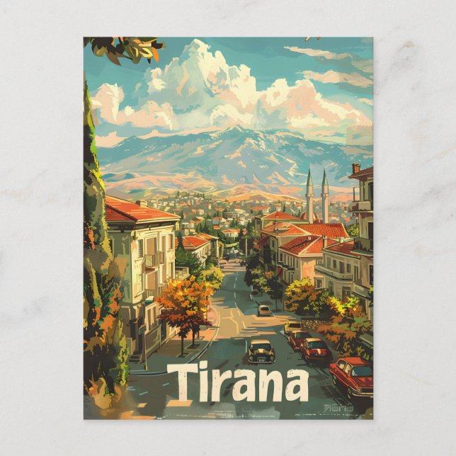 Tirana Vintage Vykort (Framsida)