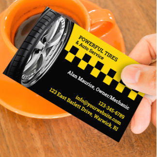 Tire Service Business Card Template Visitkort