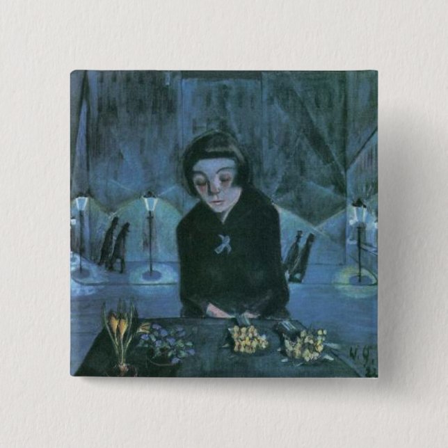 Tired Flower Girl (av Walter Gramatté) Knapp (Framsida)