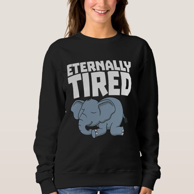 Tired Funny Napping Elephant Eternally Tired Kids T Shirt (Framsida)