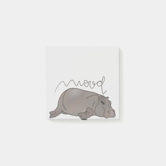 Tired Hippo - Big Mood Post-it Block (Framsida)